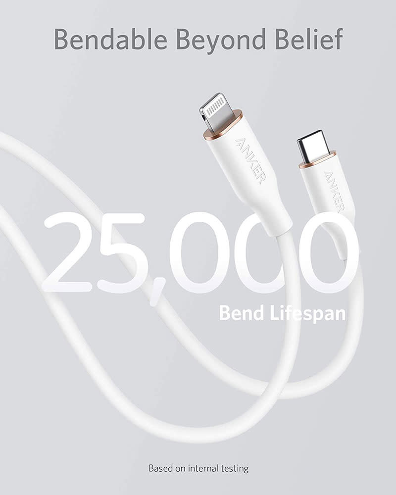 Anker PowerLine III Flow USB-C with Lightning Cable 6ft/1.8m - White