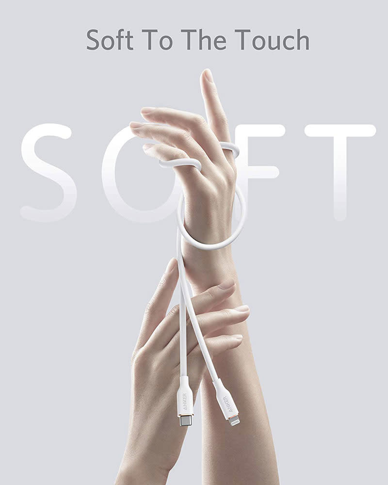 Anker PowerLine III Flow USB-C with Lightning Cable 6ft/1.8m - White