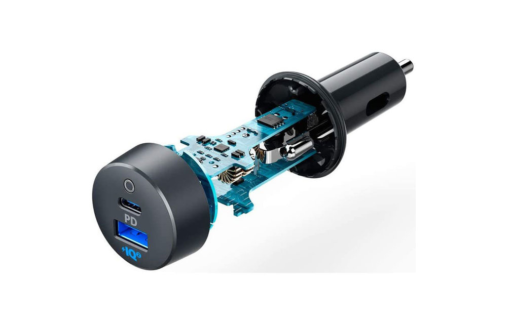 Anker PowerDrive PD+ 2 Dual Port High Speed Car Charger 35W - Black