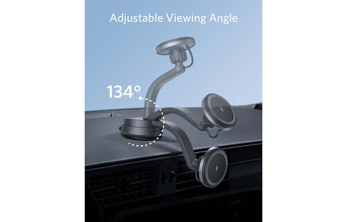 Anker 613 Anker Magnetic Wireless Charger (MagGo) Car Mount with 2-Port USB Car Charger, 5 ft USB-C to USB-A Cable
