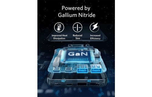 Anker PowerPort Atom III 63W Slim High Speed Charger with 2 USB-C and 2 USB-A Port - Black