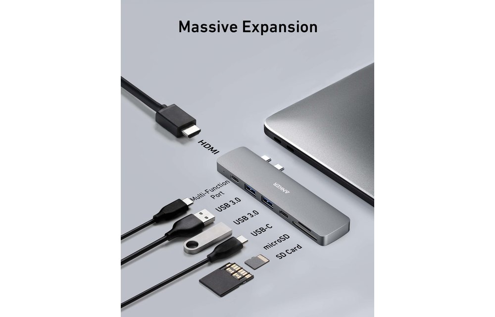 Anker PowerExpand Direct 7 in 2 USB-C PD Media Hub - Grey