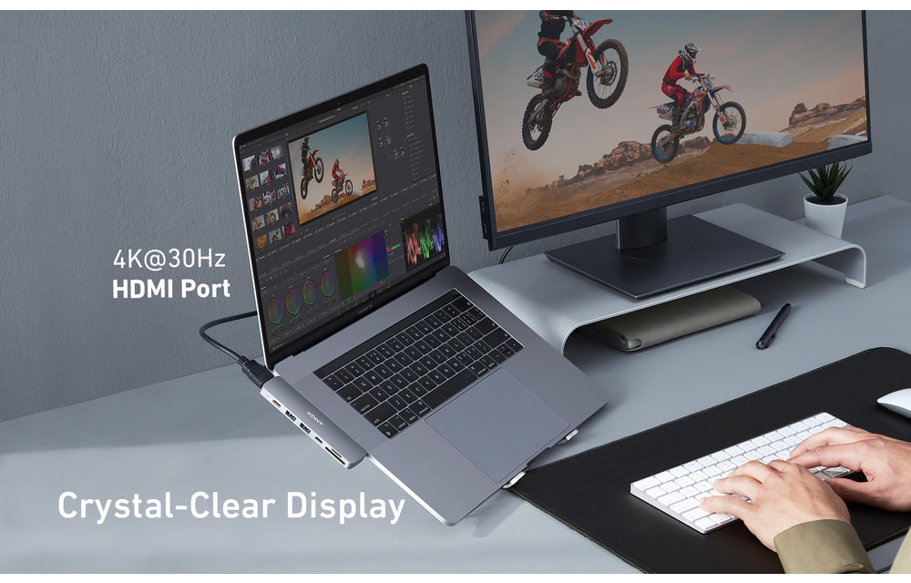 Anker PowerExpand Direct 7 in 2 USB-C PD Media Hub - Grey