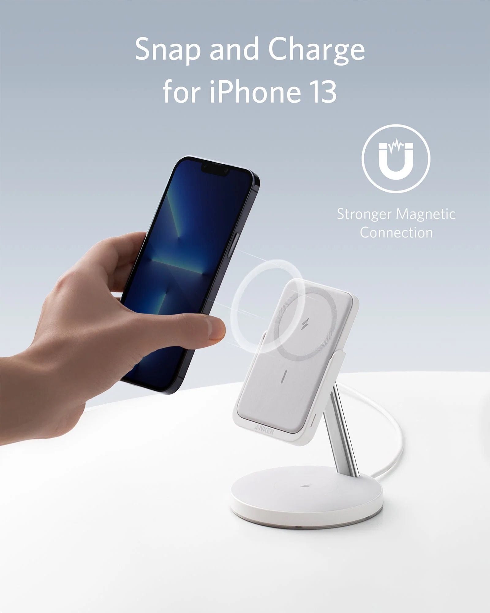 Anker 633 Magnetic Wireless Charger (MagGo) with 5,000 mAh MagSafe PowerBank, 25W USB-C Adapter, 1.5 m USB-C Cable