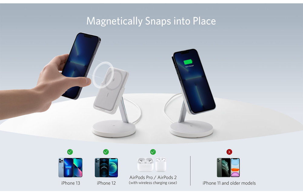 Anker 633 Magnetic Wireless Charger (MagGo) – White