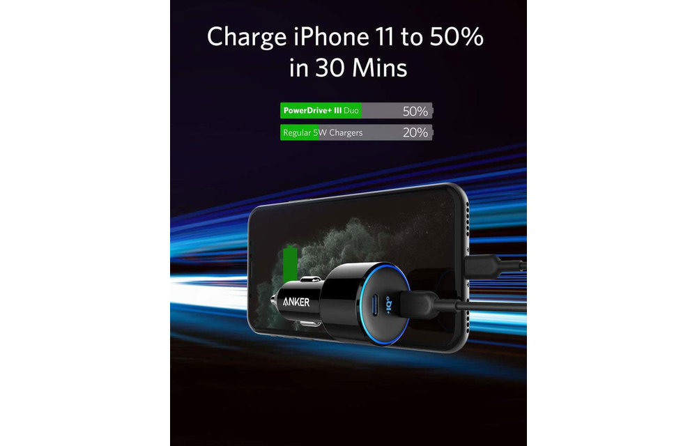 Anker PowerDrive+ III Duo Car Charger with 2 USB-C Port 48W - Black