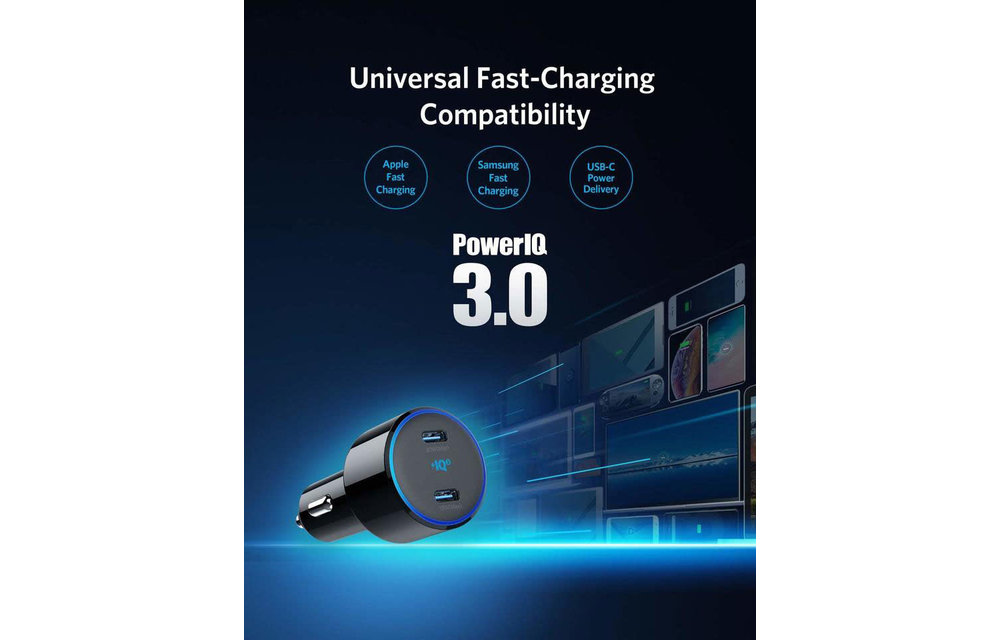 Anker PowerDrive+ III Duo Car Charger with 2 USB-C Port 48W - Black