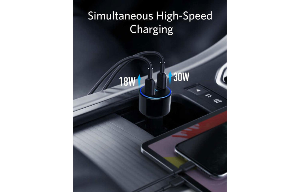 Anker PowerDrive+ III Duo Car Charger with 2 USB-C Port 48W - Black