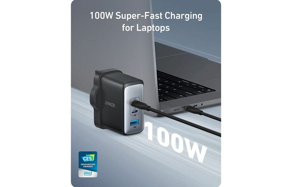 Anker 736 Charger Nano II 100W 3 Port Fast Compact Wall Charger - Black