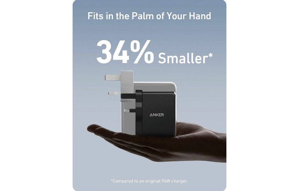 Anker 736 Charger Nano II 100W 3 Port Fast Compact Wall Charger - Black