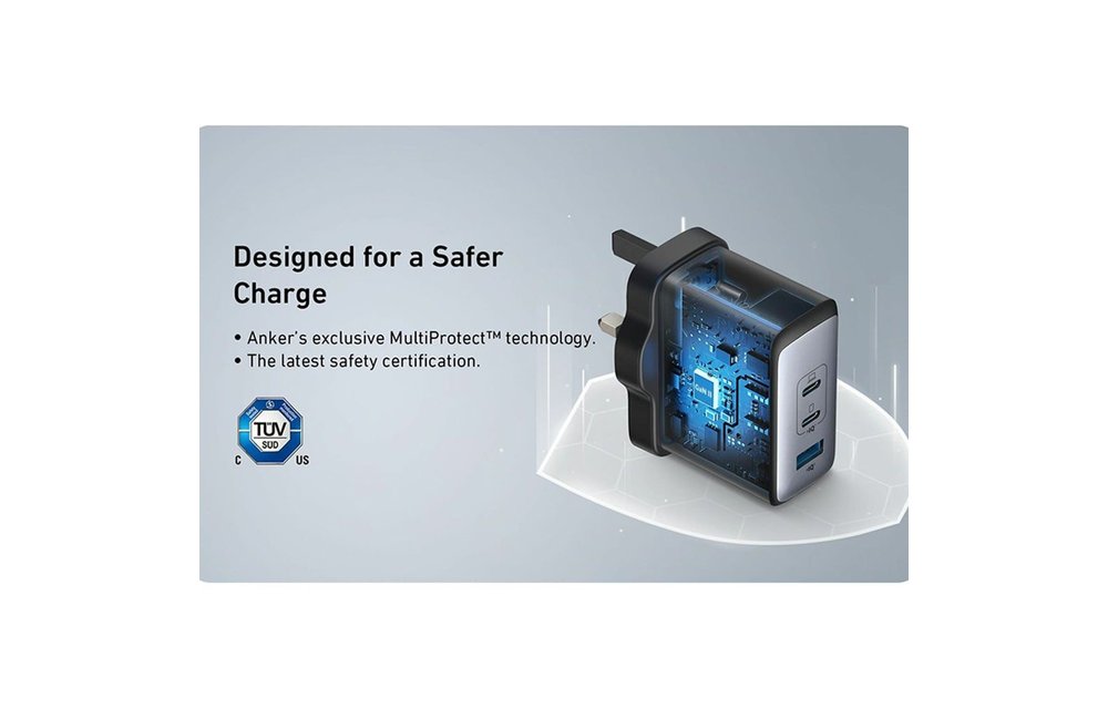 Anker 736 Charger Nano II 100W 3 Port Fast Compact Wall Charger - Black