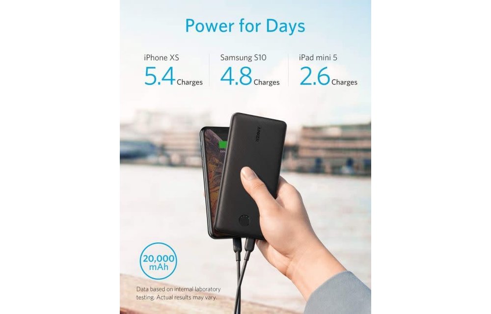 Anker PowerCore Essentiaol 20000 PD Light and Compact High Capacity Portable Charger - Black