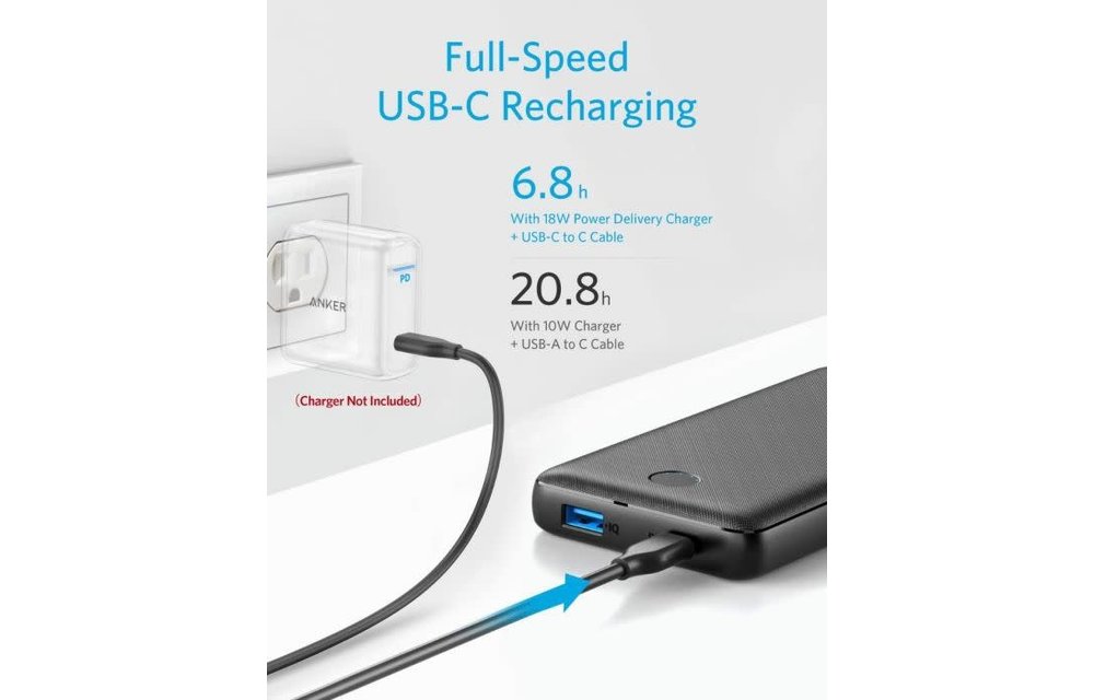 Anker PowerCore Essentiaol 20000 PD Light and Compact High Capacity Portable Charger - Black