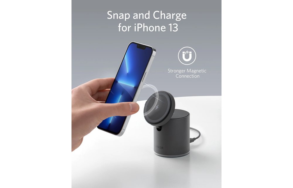 Anker 623 Magnetic Wireless Charger (MagGo) 2 in 1 Wireless Charging Station with 20W USB-C Charger - Black