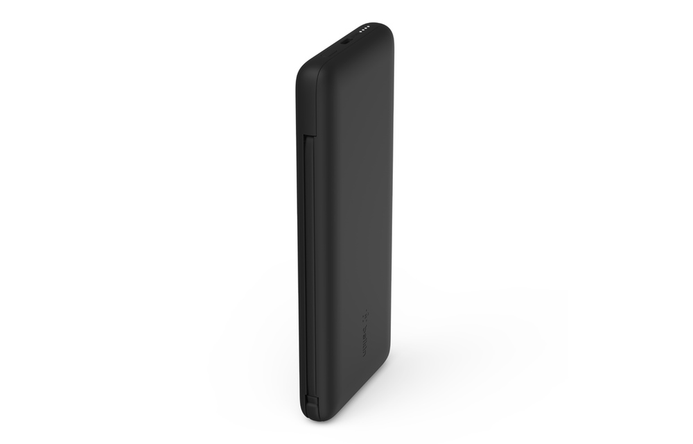 Belkin Boost Charge Plus 10K PD Power Bank With Integrated Two Cables (Lightning & USB C) - Black