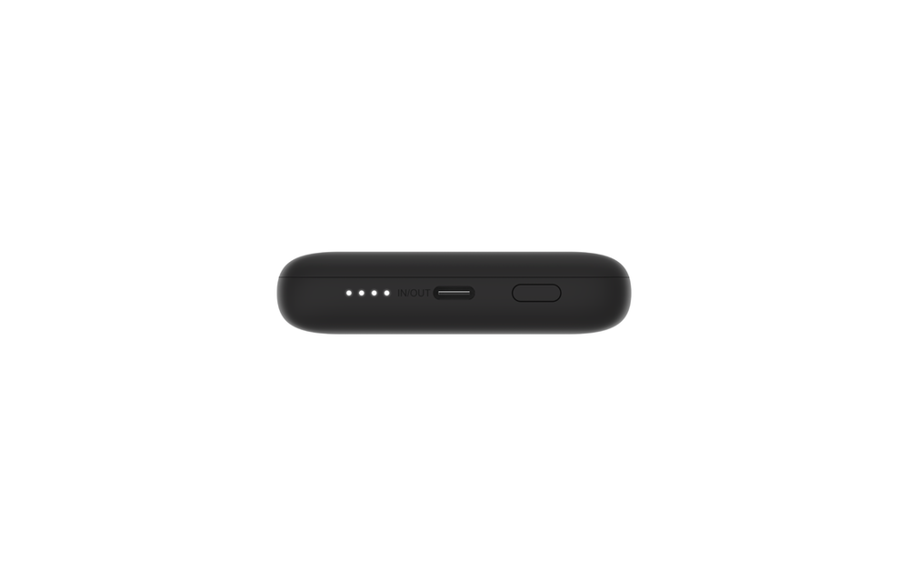 Belkin Boost Charge Plus 10K PD Power Bank With Integrated Two Cables (Lightning & USB C) - Black