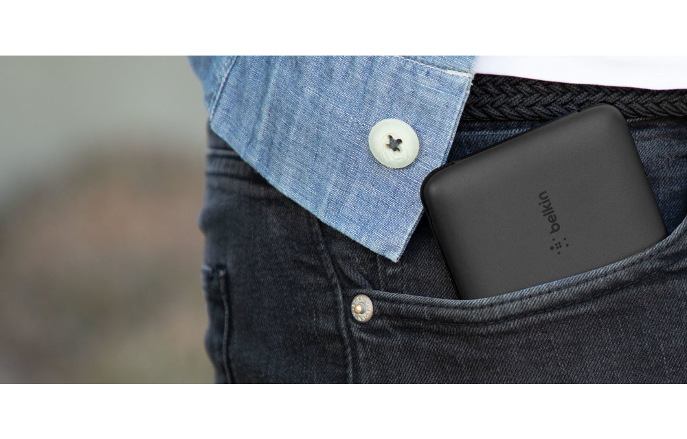 Belkin Boost Charge Plus 10K PD Power Bank With Integrated Two Cables (Lightning & USB C) - Black