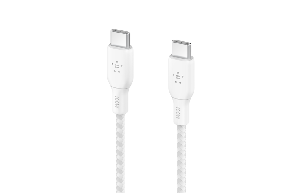 Belkin Boost Charge Braided Cable USB-C to USB-C 100W 3m - White
