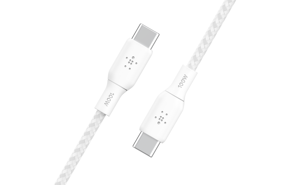 Belkin Boost Charge Braided Cable USB-C to USB-C 100W 3m - White