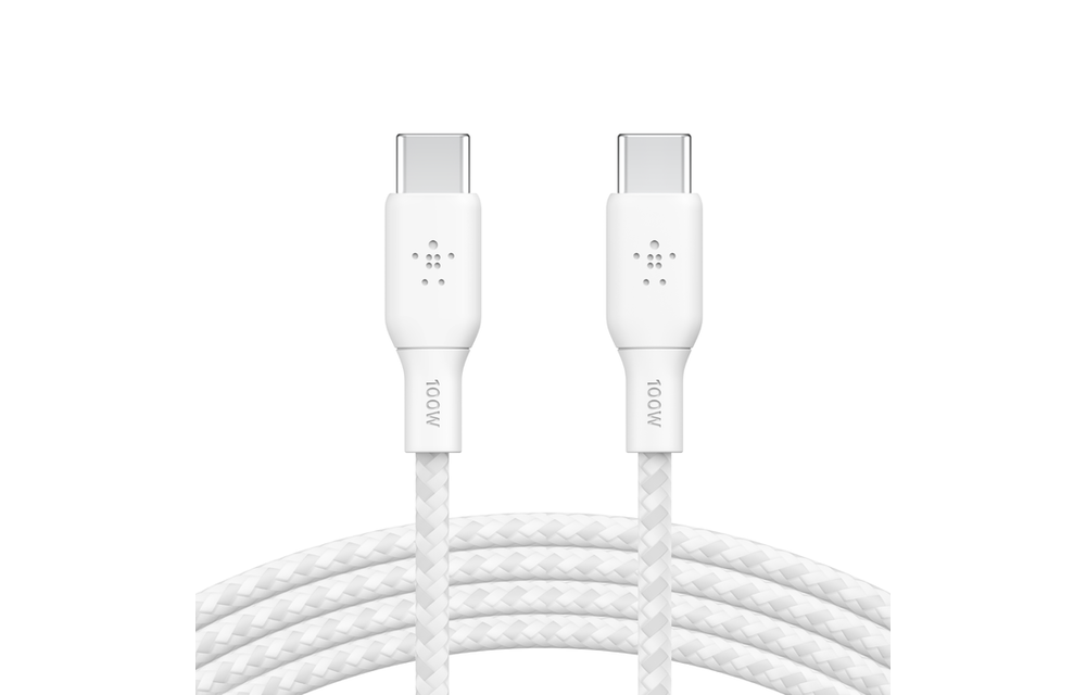 Belkin Boost Charge Braided Cable USB-C to USB-C 100W 3m - White