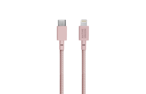 Native Union Belt Cable USB C to Apple Lightning Cable 1.2m - Rose