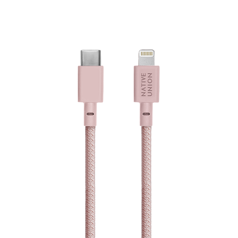 Native Union Belt Cable USB C to Apple Lightning Cable 1.2m - Rose