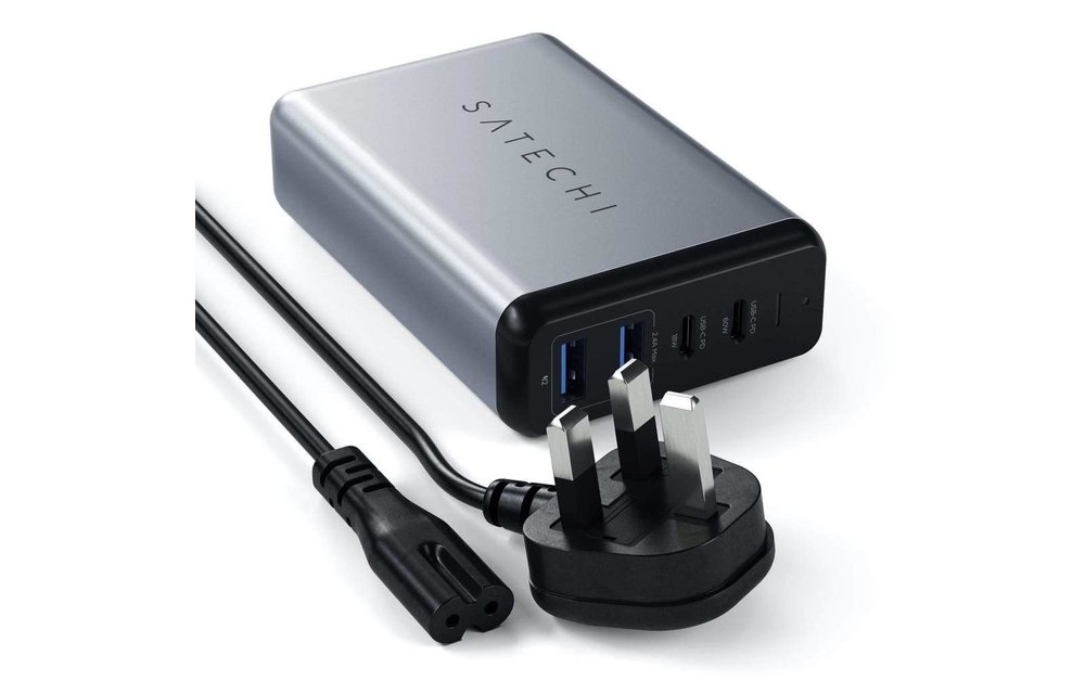 Satechi Travel Charger 4 Ports 75W PD (2 X USBC - 2 USBA) - Space Gray