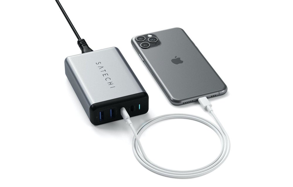 Satechi Travel Charger 4 Ports 75W PD (2 X USBC - 2 USBA) - Space Gray
