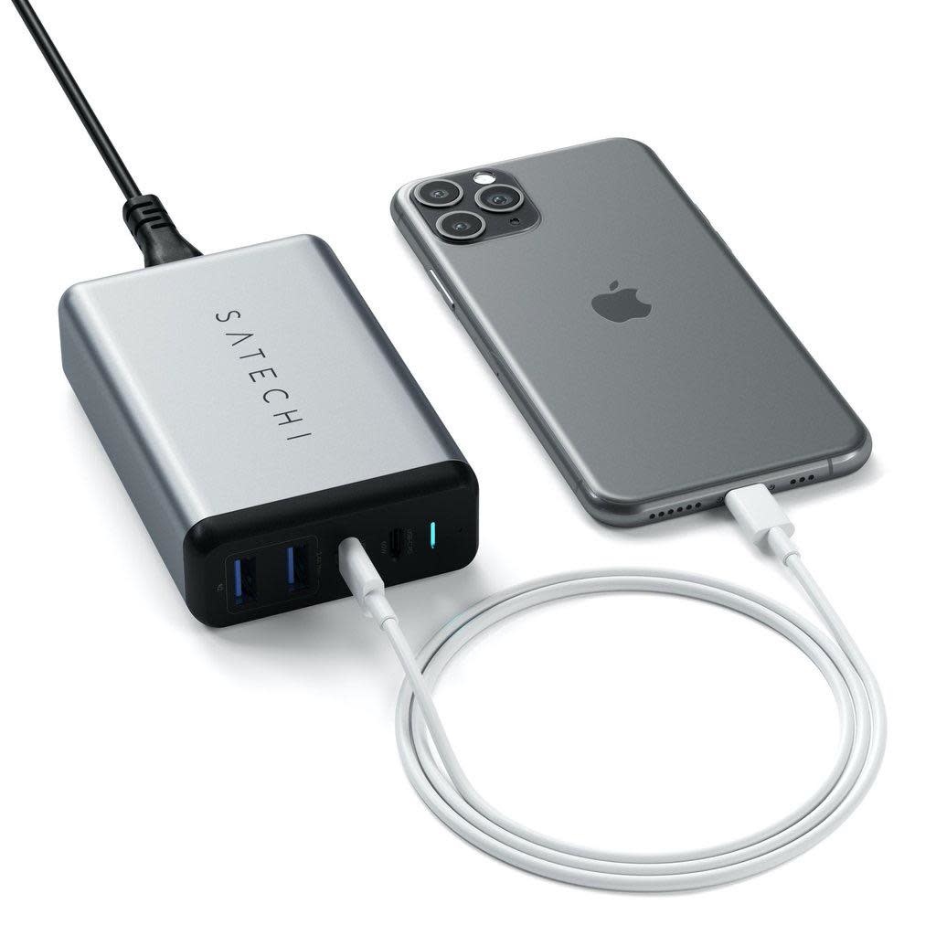 Satechi Travel Charger 4 Ports 75W PD (2 X USBC - 2 USBA) - Space Gray