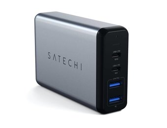 Satechi Travel Charger 4 Ports 75W PD (2 X USBC - 2 USBA) - Space Gray