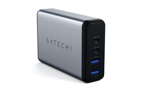 Satechi Travel Charger 4 Ports  75W PD (2 X USBC - 2 USBA) - Space Gray