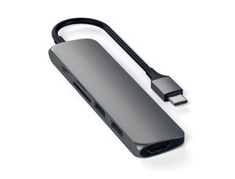 Satechi Type-C Slim HUB V2 Multi-Port Adapter - Space Gray