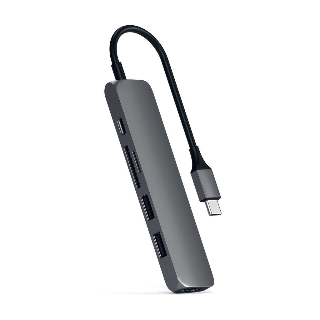 Satechi Type-C Slim HUB V2 Multi-Port Adapter - Space Gray
