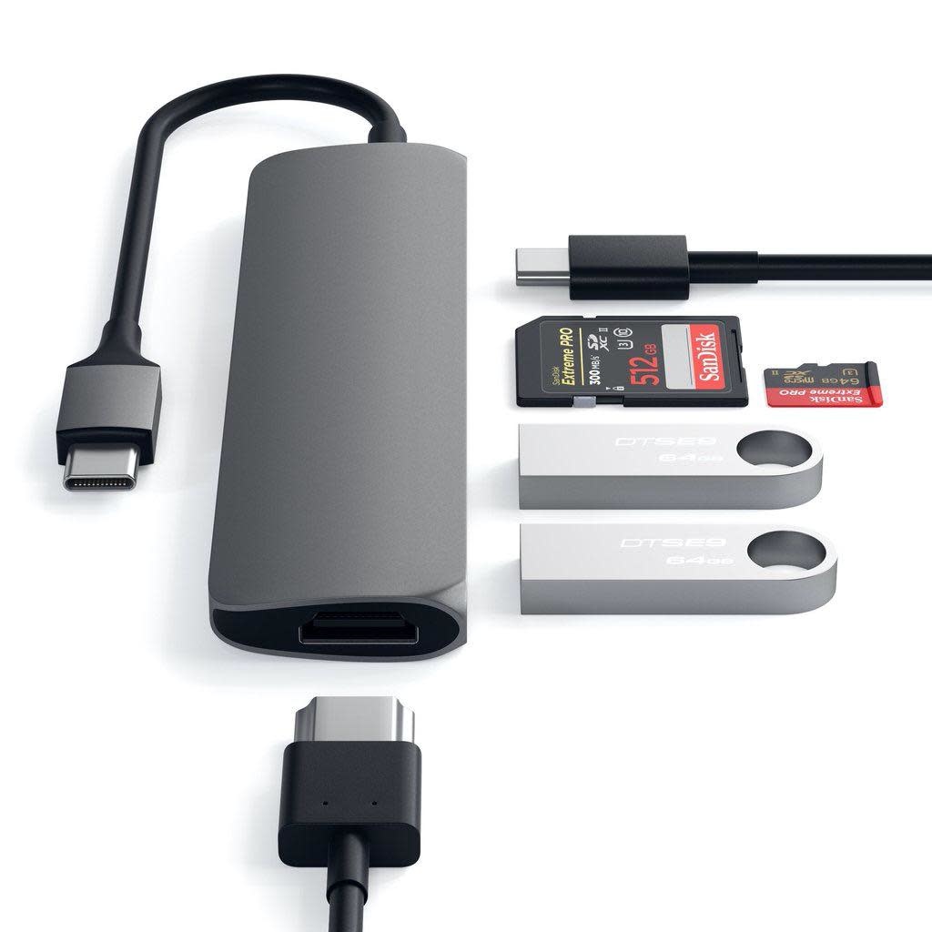 Satechi Type-C Slim HUB V2 Multi-Port Adapter - Space Gray