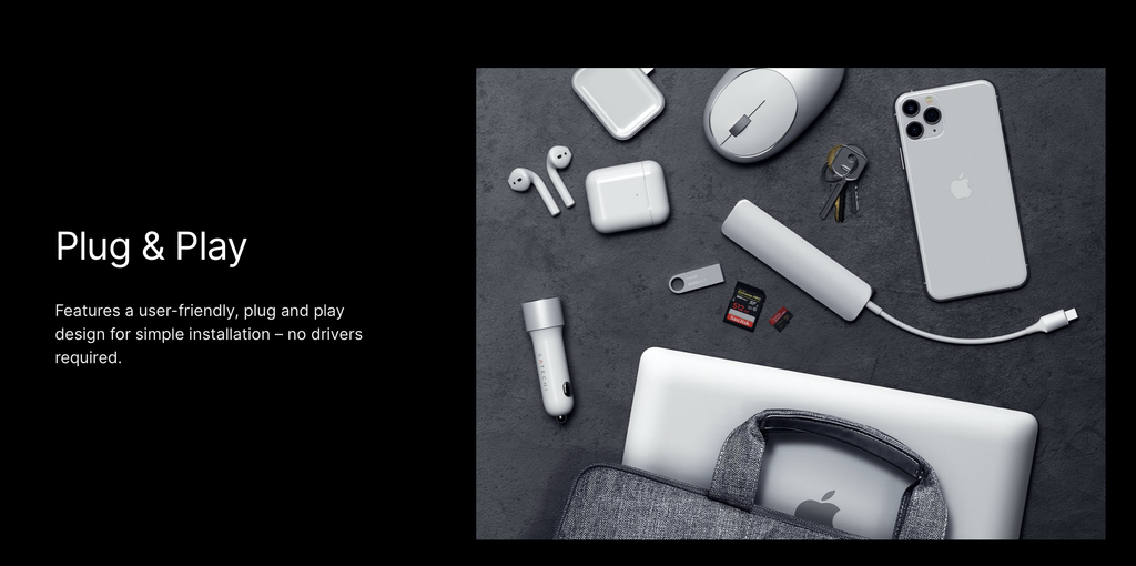 Satechi Type-C Slim HUB V2 Multi-Port Adapter - Space Gray