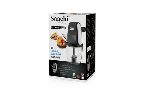 Saachi Rechargeable 2 in 1 Luqaimat and Donut Maker - Black