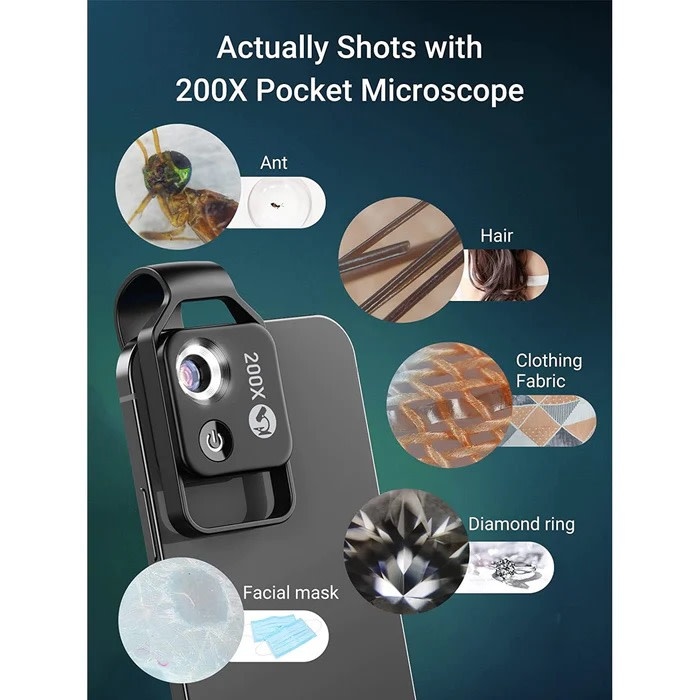 Apexel 200x Smartphone Microscope with CPL