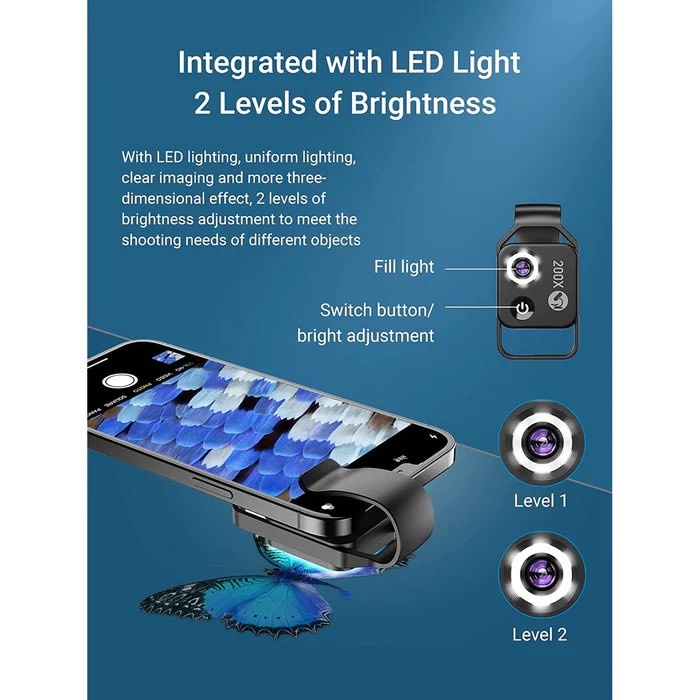 Apexel 200x Smartphone Microscope with CPL