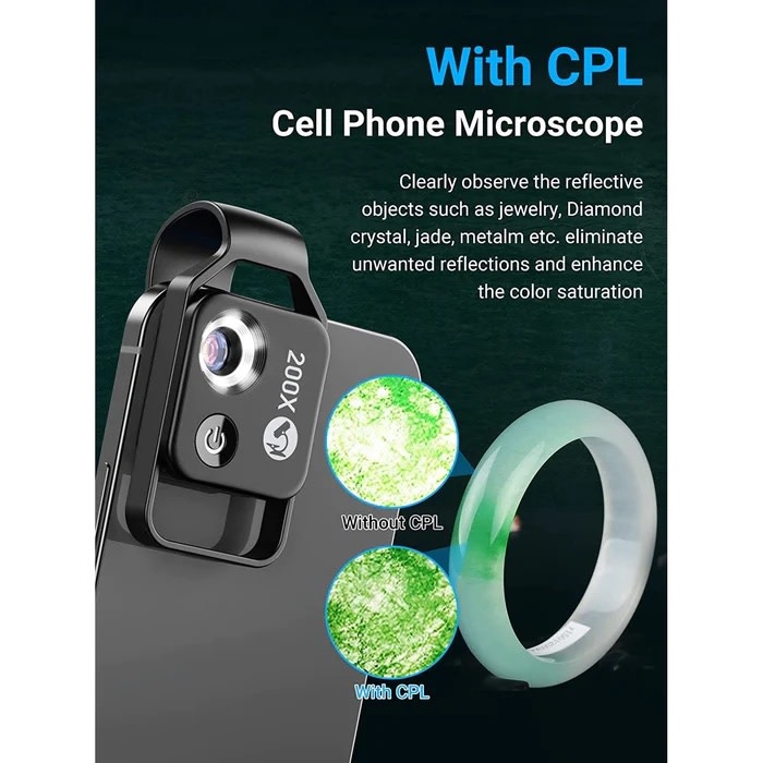 Apexel 200x Smartphone Microscope with CPL