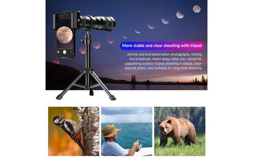 Apexel 36X Telephoto Len Kit for Smartphone - Black