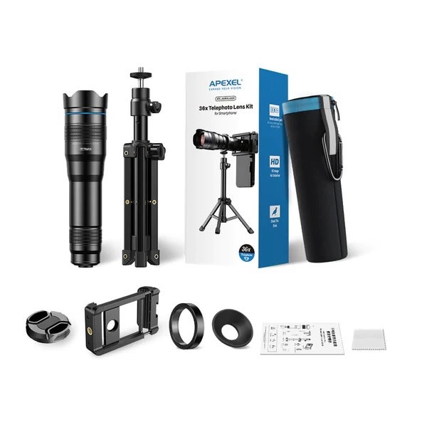 Apexel 36X Telephoto Len Kit for Smartphone - Black