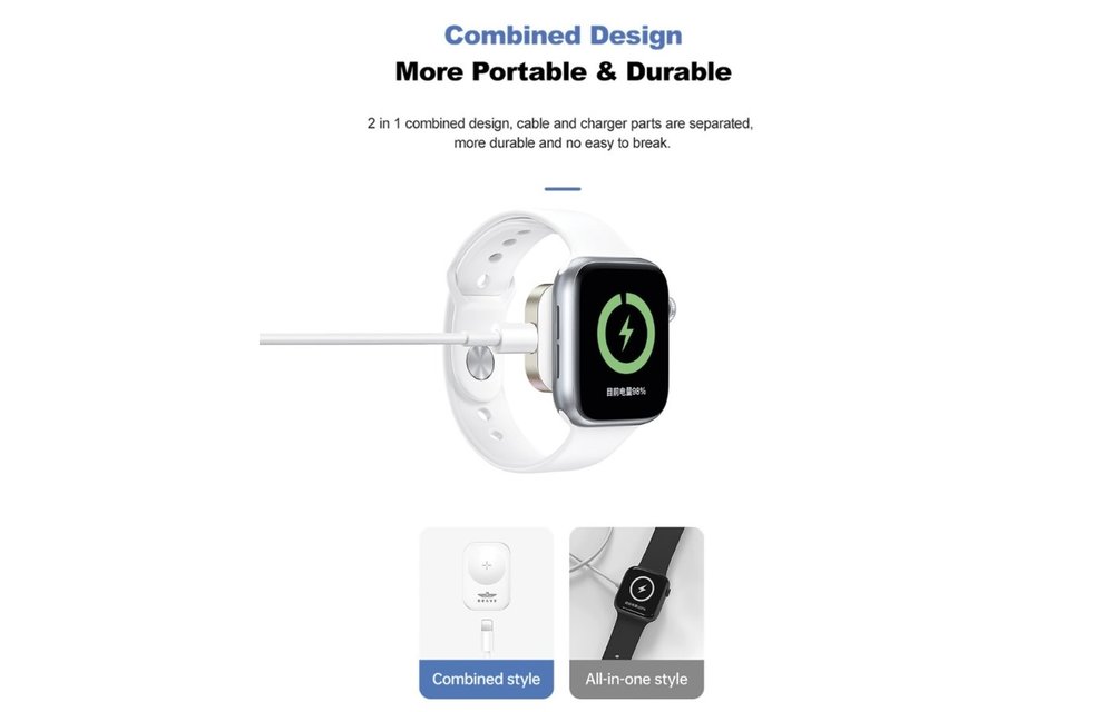 Brave Portable Wireless Charger for Apple Watch - White