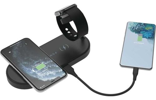 Powerology 4 in1 Fast-Wireless Charging Dock - Black