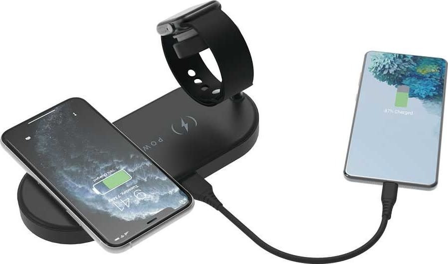 Powerology 4 in1 Fast-Wireless Charging Dock - Black