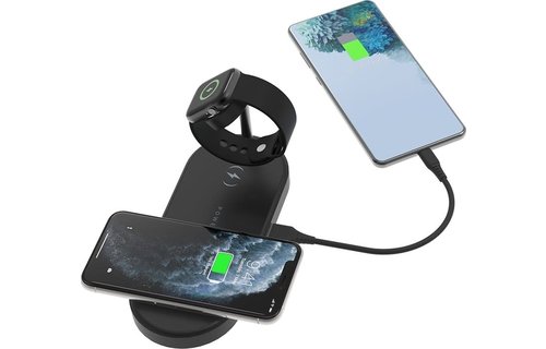 Powerology 4 in1 Fast-Wireless Charging Dock - Black
