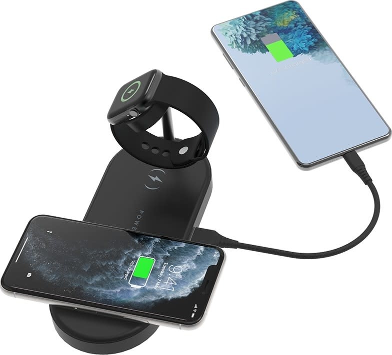 Powerology 4 in1 Fast-Wireless Charging Dock - Black