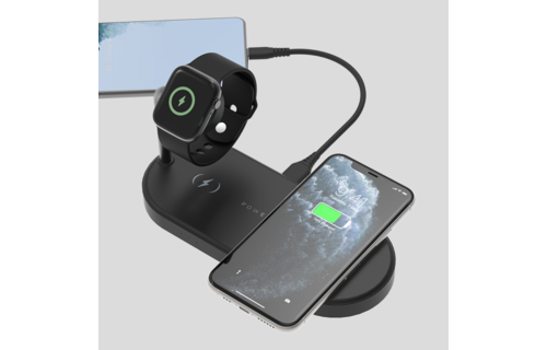 Powerology 4 in1 Fast-Wireless Charging Dock - Black