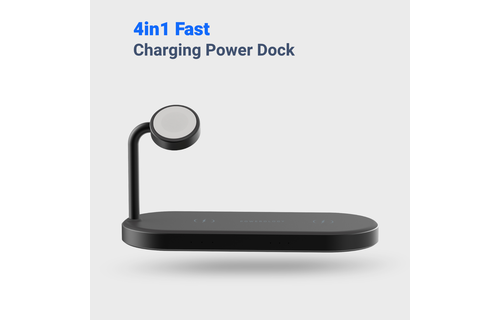 Powerology 4 in1 Fast-Wireless Charging Dock - Black