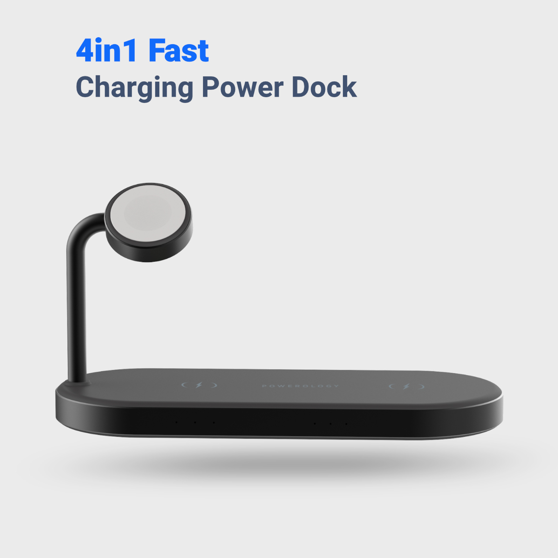 Powerology 4 in1 Fast-Wireless Charging Dock - Black