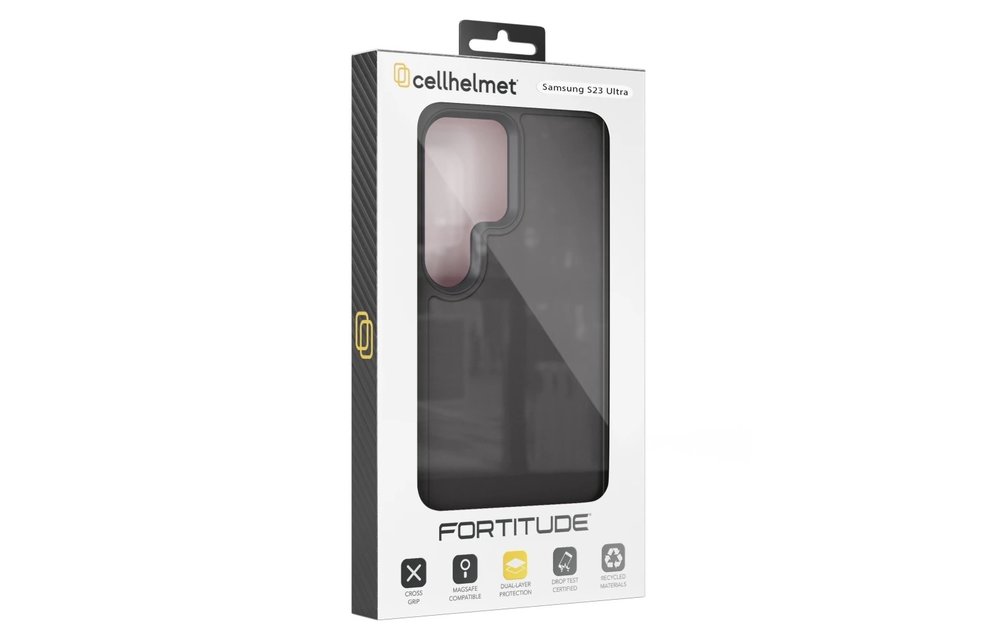 Cellhelmet Fortitude Case for Samsung Galaxy S23 Ultra - Onyx Black